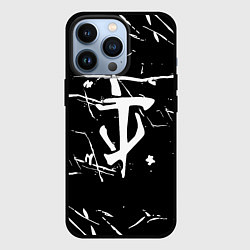 Чехол iPhone 13 Pro Doom logo штрихи