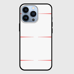 Чехол для iPhone 13 Pro Color white red stripes, цвет: 3D-черный