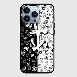 Чехол для iPhone 13 Pro Doom ачивки паттерн, цвет: 3D-черный