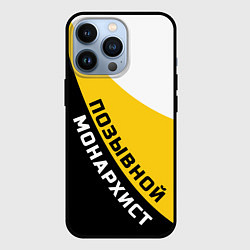 Чехол для iPhone 13 Pro Позывной монархист черно-желтый орнамент, цвет: 3D-черный