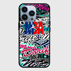 Чехол для iPhone 13 Pro NBA надписи текстура, цвет: 3D-черный
