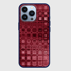Чехол для iPhone 13 Pro Бордовая абстракция, цвет: 3D-тёмно-синий