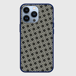 Чехол для iPhone 13 Pro Текстура из ромбов, цвет: 3D-тёмно-синий