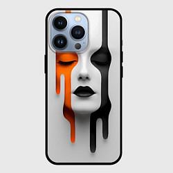 Чехол для iPhone 13 Pro Лицо на светлом фоне, цвет: 3D-черный