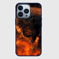 Чехол для iPhone 13 Pro Ведьмак в огне, цвет: 3D-тёмно-синий