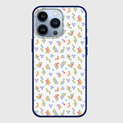 Чехол для iPhone 13 Pro Детали мозаики на белом, цвет: 3D-тёмно-синий