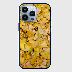 Чехол для iPhone 13 Pro Осенние краски - текстура листвы, цвет: 3D-тёмно-синий