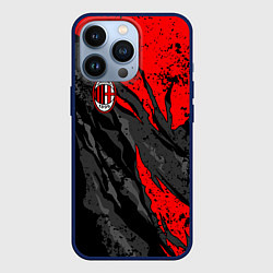 Чехол для iPhone 13 Pro Фк Милан - черный и красный, цвет: 3D-тёмно-синий