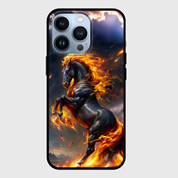 Чехол для iPhone 13 Pro Огнегривый скакун, цвет: 3D-черный