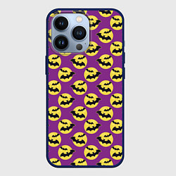 Чехол для iPhone 13 Pro Паттерн с летучими мышами, цвет: 3D-тёмно-синий
