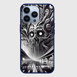 Чехол для iPhone 13 Pro Art skull in metropolis - ai art fantasy, цвет: 3D-тёмно-синий