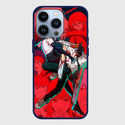 Чехол для iPhone 13 Pro Битва с Резе Человек бензопила, цвет: 3D-тёмно-синий