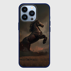 Чехол для iPhone 13 Pro Лошадь встает на дыбы, цвет: 3D-тёмно-синий