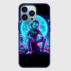 Чехол для iPhone 13 Pro Космонавты Рик и Морти - неоновый космос, цвет: 3D-тёмно-синий