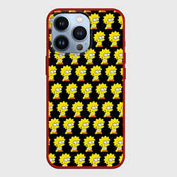 Чехол для iPhone 13 Pro Лиза Симпсон: узор, цвет: 3D-красный