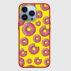 Чехол для iPhone 13 Pro Пончики Гомера, цвет: 3D-красный