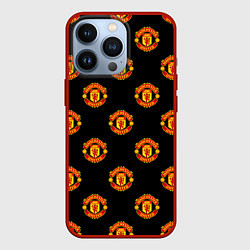 Чехол для iPhone 13 Pro Manchester United Pattern, цвет: 3D-красный