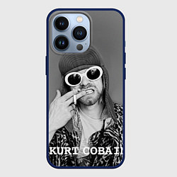 Чехол для iPhone 13 Pro Кобейн в очках, цвет: 3D-тёмно-синий