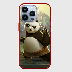 Чехол для iPhone 13 Pro Кунг фу панда, цвет: 3D-красный