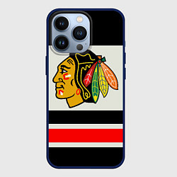 Чехол для iPhone 13 Pro Chicago Blackhawks, цвет: 3D-тёмно-синий