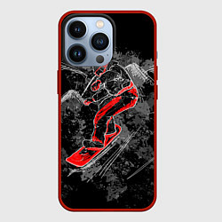 Чехол для iPhone 13 Pro Сноубордист, цвет: 3D-красный