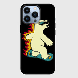 Чехол для iPhone 13 Pro Мишка на борде, цвет: 3D-черный