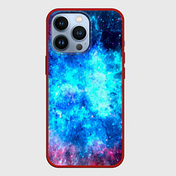Чехол для iPhone 13 Pro Голубая вселенная, цвет: 3D-красный