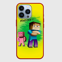 Чехол для iPhone 13 Pro Hello Minecraft, цвет: 3D-красный