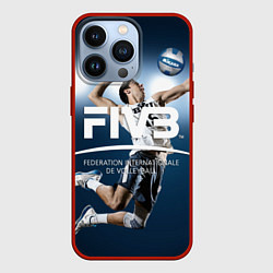 Чехол для iPhone 13 Pro Волейбол 4, цвет: 3D-красный