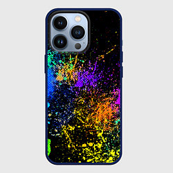 Чехол для iPhone 13 Pro Брызги красок, цвет: 3D-тёмно-синий