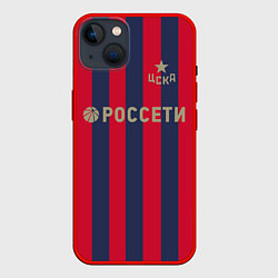 Чехол для iPhone 14 Plus ФК ЦСКА: Россети, цвет: 3D-красный