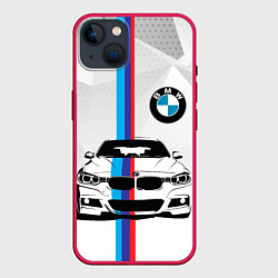 Чехол для iPhone 14 Plus BMW БМВ M PERFORMANCE, цвет: 3D-малиновый