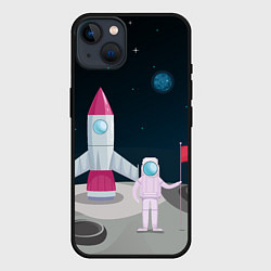 Чехол для iPhone 14 Plus Астронавт покоряет космос, цвет: 3D-черный