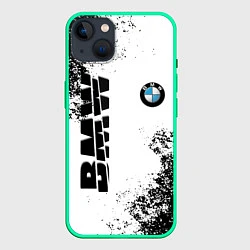 Чехол для iPhone 14 Plus BMW БМВ РАЗРЕЗАННОЕ ЛОГО, цвет: 3D-мятный