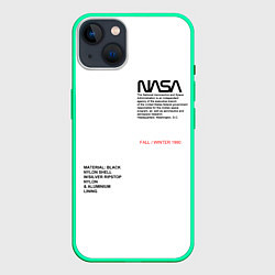 Чехол для iPhone 14 Plus NASA БЕЛАЯ ФОРМА, цвет: 3D-мятный