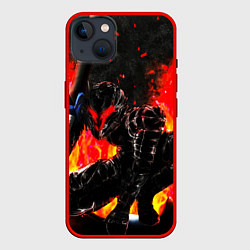 Чехол для iPhone 14 Plus БЕРСЕРК ОГНЕННЫЙ BERSERK, цвет: 3D-красный