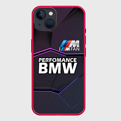 Чехол для iPhone 14 Plus BMW Perfomance, цвет: 3D-малиновый
