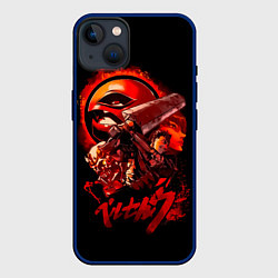 Чехол для iPhone 14 Plus Гатс, Каска, Рыцарь-Череп и Апостол-Яйцо Berserk, цвет: 3D-тёмно-синий