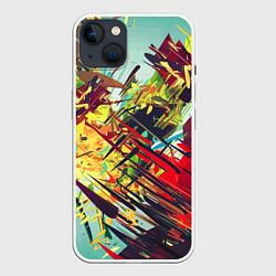 Чехол для iPhone 14 Plus Смелые мазки краски Экспрессионизм Bold strokes of, цвет: 3D-белый