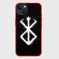 Чехол для iPhone 14 Plus Берсерк гранж, цвет: 3D-красный