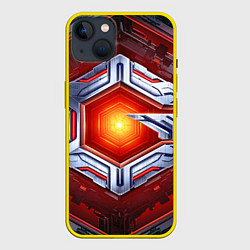 Чехол для iPhone 14 Plus Космическое яркое ядро, цвет: 3D-желтый