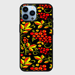 Чехол для iPhone 14 Pro Max Хохлома, цвет: 3D-черный
