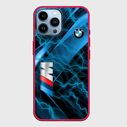 Чехол для iPhone 14 Pro Max BMW, цвет: 3D-малиновый