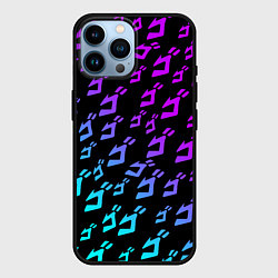Чехол для iPhone 14 Pro Max JOJOS BIZARRE ADVENTURE NEON PATTERN НЕОН УЗОР, цвет: 3D-черный