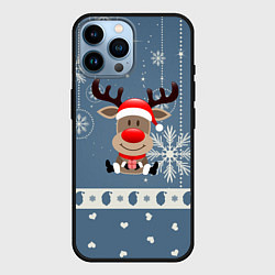 Чехол для iPhone 14 Pro Max New Years Deer, цвет: 3D-черный