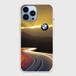 Чехол для iPhone 14 Pro Max BMW Night route, цвет: 3D-белый