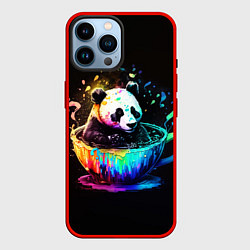 Чехол для iPhone 14 Pro Max Панда в кружке, цвет: 3D-красный