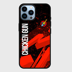 Чехол для iPhone 14 Pro Max Чикен ган - красная абстракция, цвет: 3D-черный