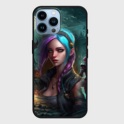 Чехол для iPhone 14 Pro Max Jinx art Arcane League of Legends, цвет: 3D-черный