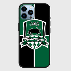 Чехол для iPhone 14 Pro Max ФК Краснодар - эмблема, цвет: 3D-черный